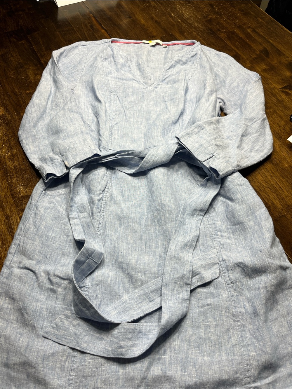 Boden Light Blue Tie-Waist Casual  Dress
